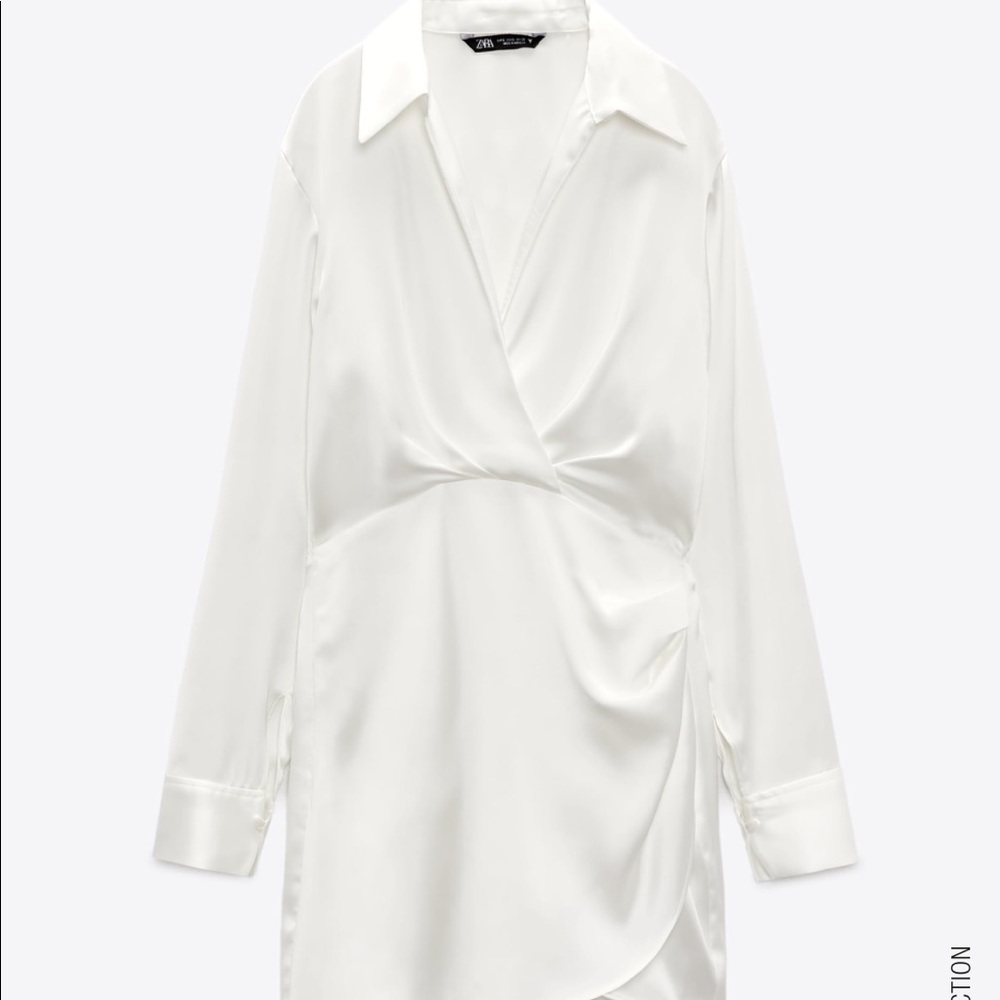 NWT Zara White Satin Effect Dress